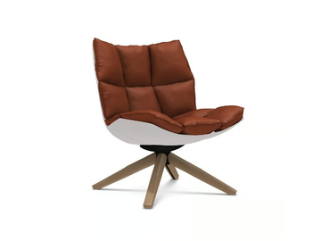 HUSK - Swivel trestle-based armchair by B&B Italia - view 2